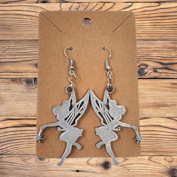 Tinkerbell Hook Earrings - 3d Printed - Handmade - 1 Pair - Picture 2 of 4